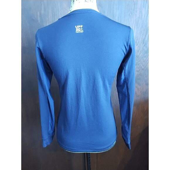 FullSand Full-Protek UPF 50 Pullover V Neck Blue Women Medium Swim top rashguard - Picture 2 of 7